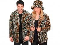 Leopárdmintás plüss dzseki unisex felnőtt jelmez