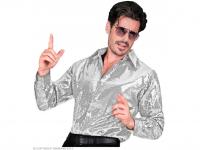 Party csillogó ing ezüst színű férfi jelmez