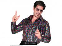 Party csillogó ing színes mintás férfi jelmez