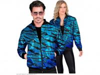 Party kabát csillogó felső kék hullám mintás unisex felnőtt jelm