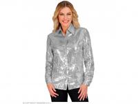 Party csillogó blúz ezüst színű női jelmez