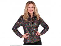 Party csillogó blúz színes mintás női jelmez