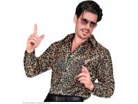 Party csillogó ing leopárd mintás férfi jelmez