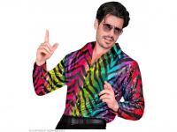 Party csillogó ing tigris mintás szivárvány színű férfi jelmez