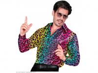 Party csillogó ing leopárd mintás színes férfi jelmez