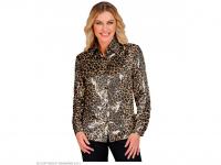 Party csillogó blúz leopárd mintás női jelmez