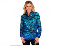 Party csillogó blúz kék hullám mintás női jelmez