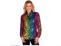 Party csillogó blúz színes leopárd mintás női jelmez