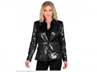 Party blézer csillogó fekete színű női jelmez