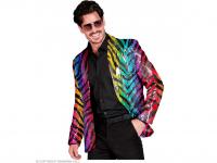 Party zakó csillogó színes tigris mintás férfi jelmez