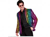 Party zakó csillogó színes leopárd mintás férfi jelmez