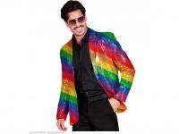 Party zakó csillogó színes szivárvány mintás férfi jelmez