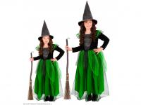 Boszorkány zöld fekete lány jelmez