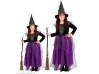 Boszorkány fekete lila lány jelmez