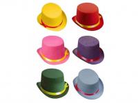 Színes filc cilinder kalap, egységes gyermek méret, 6 féle szín,