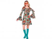 60 as évek tarka barnás vintage női jelmez