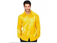 Csillogó sárga diszkó szatén ing férfi jelmez