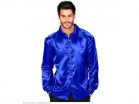 Csillogó kék diszkó szatén ing férfi jelmez