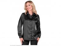 Csillogó fekete szatén blúz női jelmez