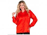 Csillogó piros szatén blúz női jelmez