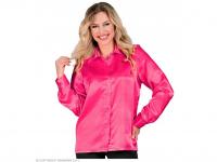 Csillogó pink szatén blúz női jelmez