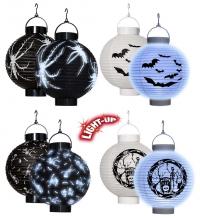 Világító halloween lámpás, LED, 20 cm, 4 féle, 1 db