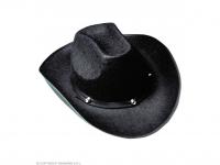 Cowboy kalap fém díszekkel, filc, fekete színben