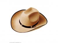 Cowboy kalap fém díszekkel, filc, bézs színben