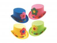 Cilinder filckalap virággal, 4 féle színben, 1 db