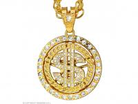 Dollár strassz berakásos nyaklánc 70 cm