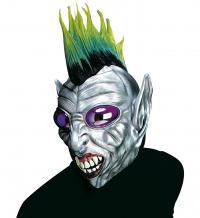 Punk alien maszk irokéz frizurával, buborékszemekkel