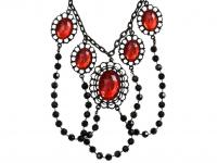 Ördög nyaklánc, fekete és vörös