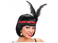 Piros fejpánt 2 25 cm-es tollal