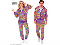 Neon virágmintás Hippie tréningruha unisex felnőtt jelmez
