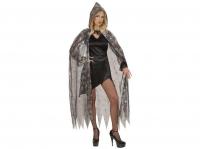 Pókháló köpeny kapucnival 136 cm hosszú női jelmez