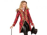 Jacquard Patchwork Parade piros színű frakk női jelmez