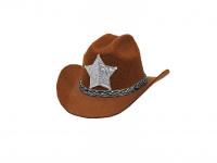 Barna mini cowboy kalap sheriff csillaggal