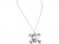 Strasszos, koponyás nyaklánc