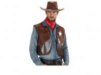 Cowboy mellény bőr hatású férfi jelmez
