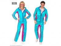 Kék fémes színű csillogó tréningruha unisex felnőtt jelmez