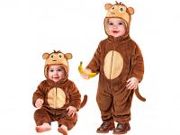 Majmocska puha plüss kapucnis overál unisex gyermek jelmez