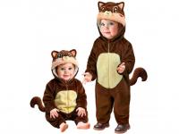 Mókus puha plüss kapucnis overál unisex gyermek jelmez