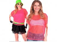 Neon pink színű háló póló női jelmez