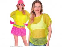 Neon sárga színű háló póló női jelmez