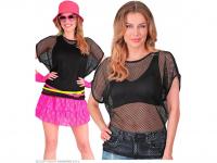 Neon fekete színű háló póló női jelmez