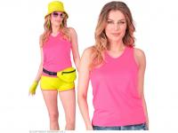Neon pink színű ujjatlan póló női jelmez