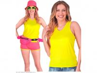 Neon sárga színű ujjatlan póló női jelmez