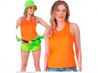 Neon narancssárga színű ujjatlan póló női jelmez